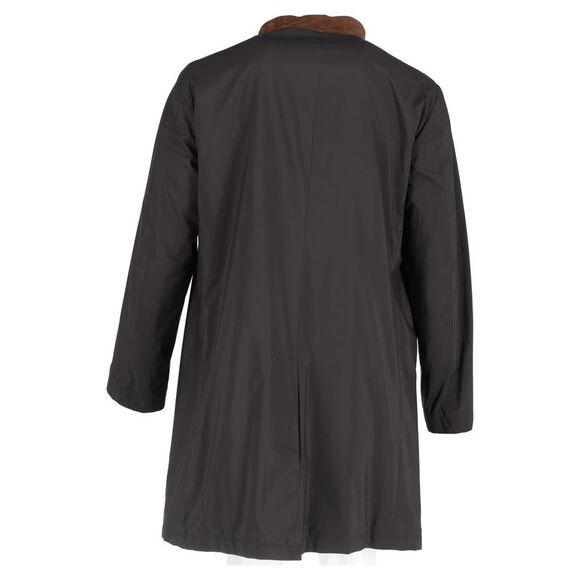 Loro Piana Cashmere Lined Suede Trimmed Coat in Black Polyester - Picture 6 of 6
